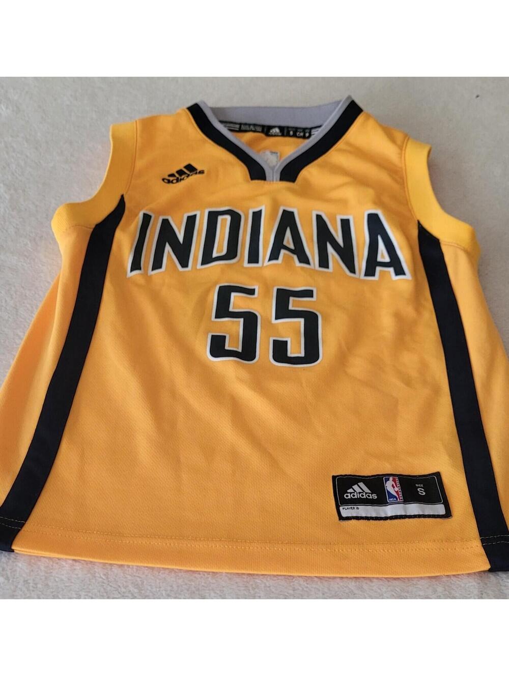 Indiana Pacers Jersey Youth Small Yellow NBA Basketball 55 Hibbert ADIDAS